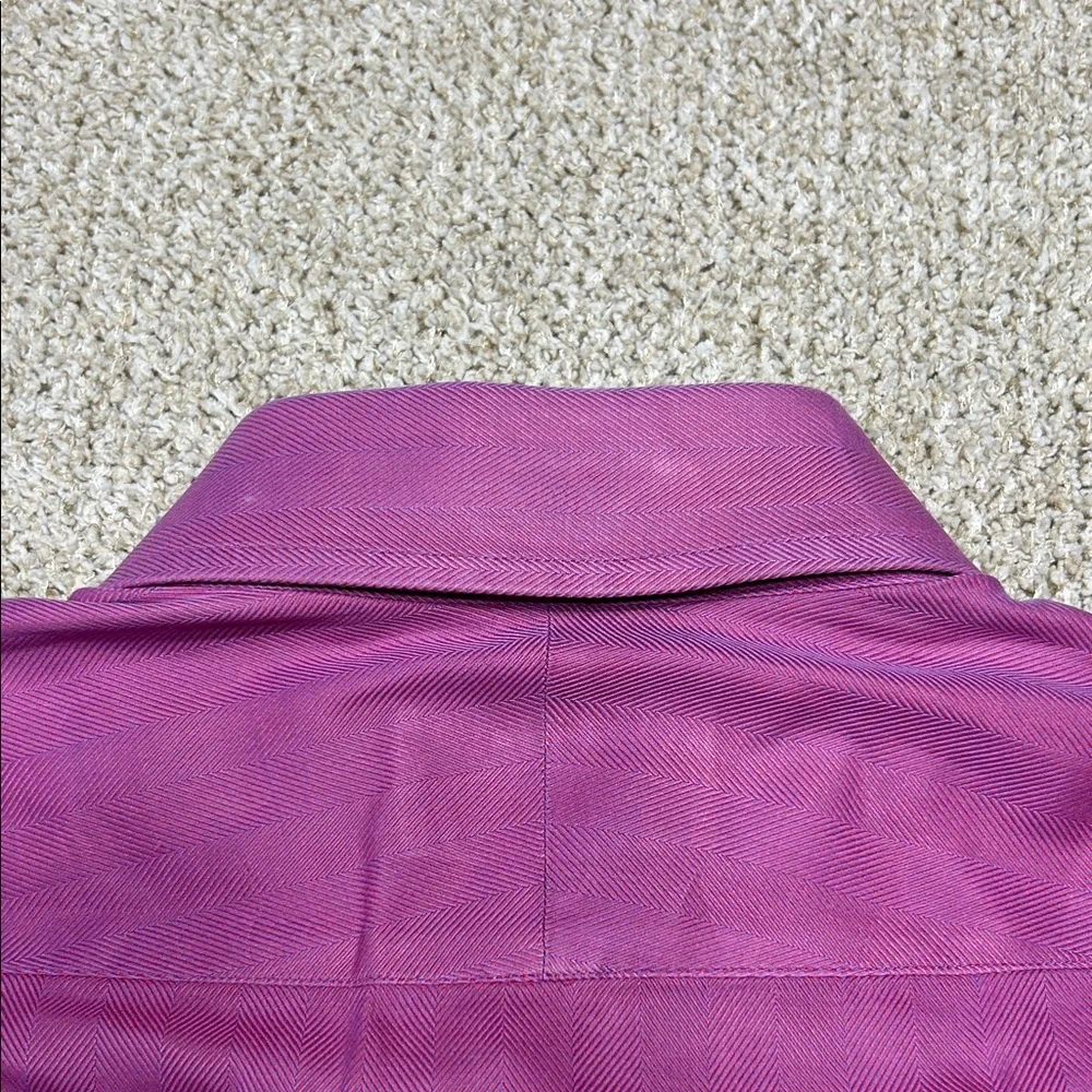 Turnbull & Asser Men's Dress Shirt in Rich Purple - Picture 7 of 10